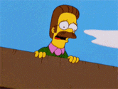Ned Flanders Watching Down Worried GIF