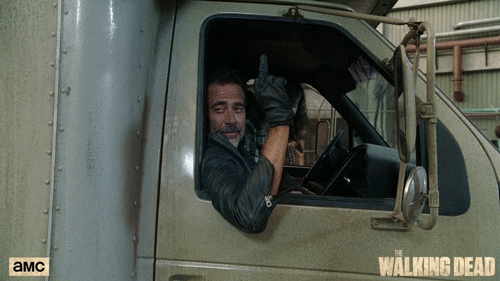 Negan Flipping Bird In Truck GIF