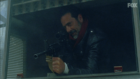 Negan Shooting Automatic Gun Happy GIF