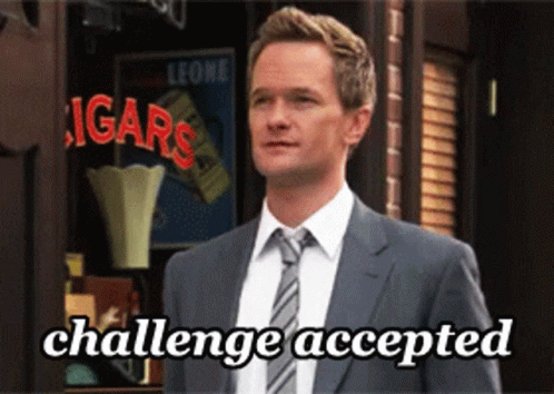 Neil Patrick Harris Barney Meme Challenge Accepted GIF