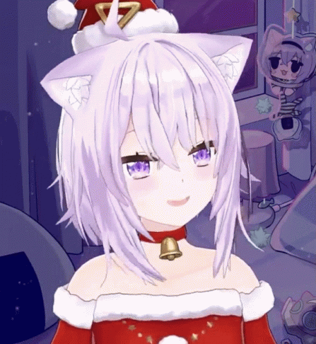Nekomata Okayu Anime Merry Christmas GIF