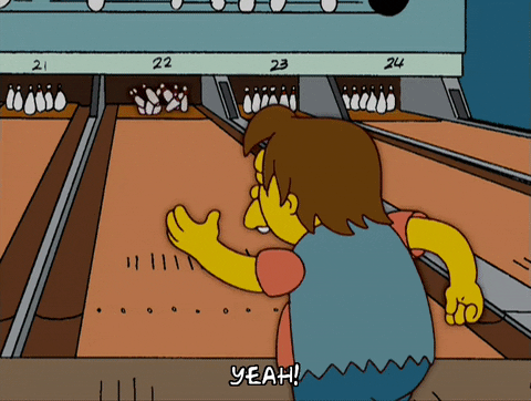 Nelson Muntz Playing In Bowling Alley GIF