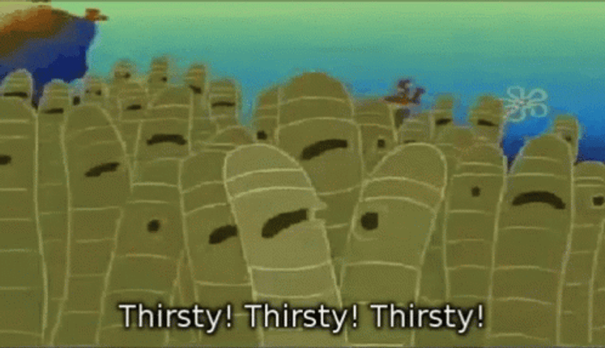 Nematodes Chanting Thirsty SpongeBob GIF