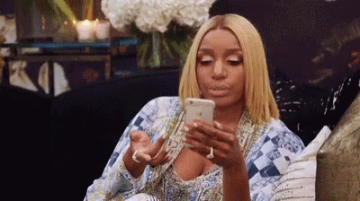 Nene Leakes Mobile Phone Eye Rolling GIF