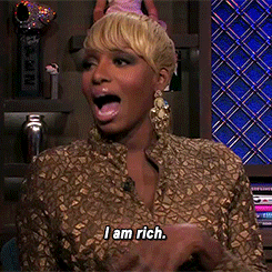 Nene The Ghetto Says I'm Rich Gold Outfit GIF