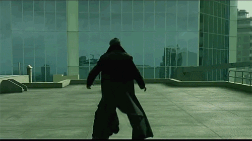 Neo Avoiding The Gun Shots In The Matrix GIF