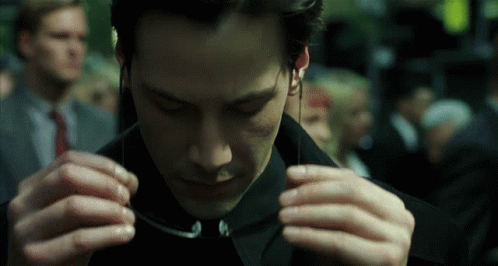 Neo Matrix Wearing Eye Glasses GIF