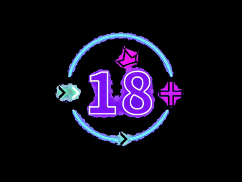 Neon 18 Sign in Circle