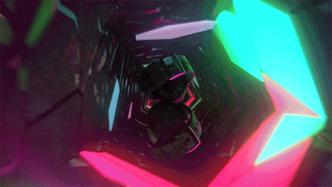 Neon Abstract Flashing Lights GIF