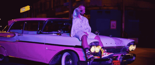 Neon Car Badwine Feid Dancing GIF
