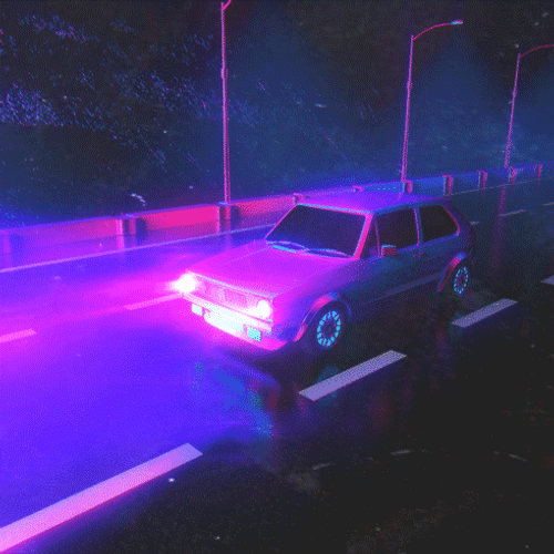 Neon Car Chill Drive Midnight GIF