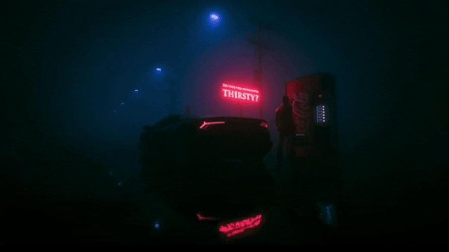 Neon Car Cyberpunk Gamer Art GIF