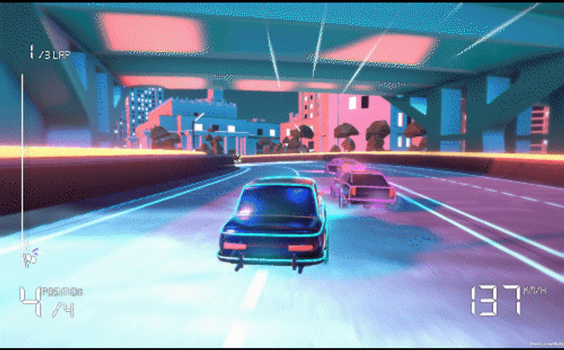 Neon Car Electro Ride Gameplay GIF