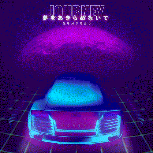 Neon Car Journey Dream Vaporwave GIF