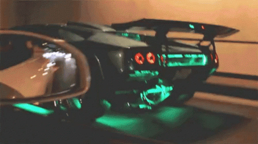Neon Car Lamborghini Green Flame GIF