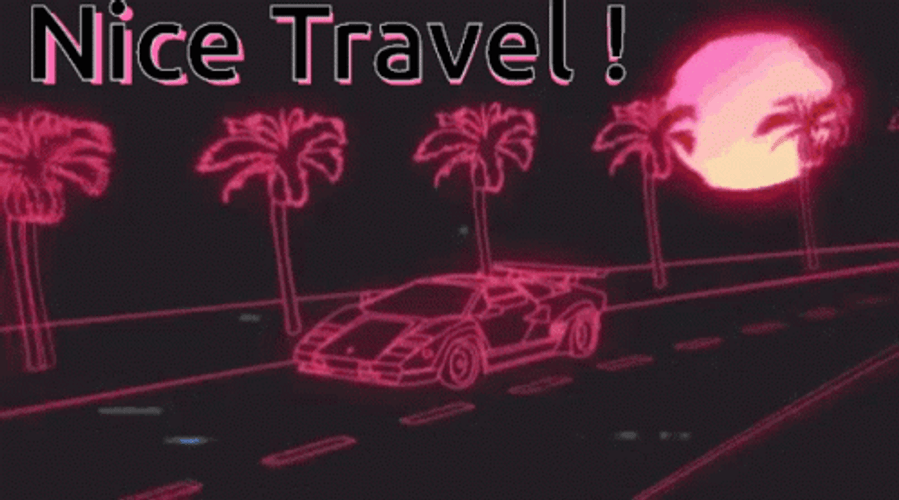 Neon Car Nice Travel Retro Aesthetic GIF