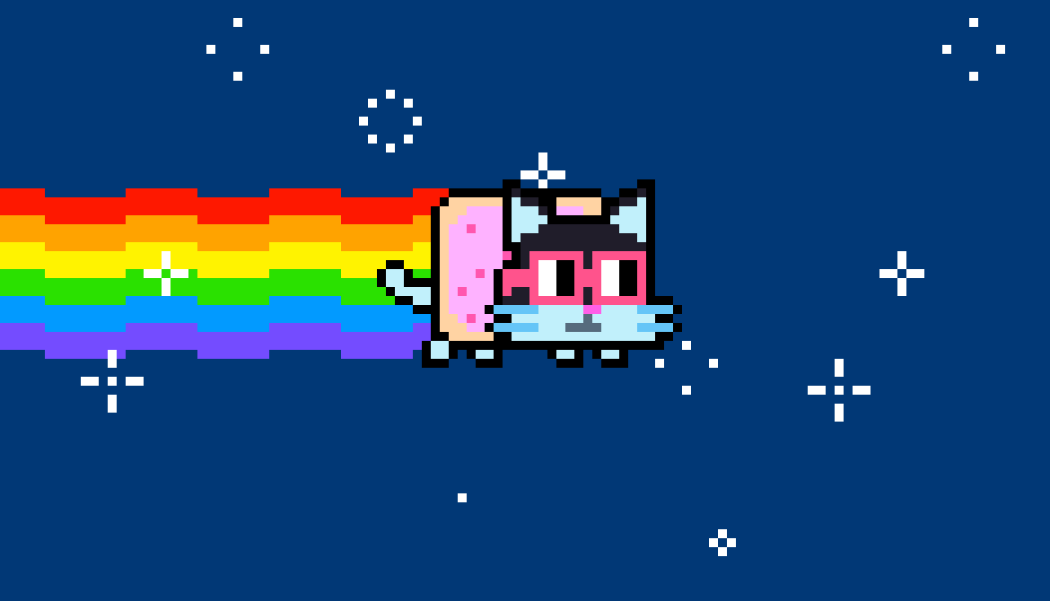 Neon Cat With Pink Shades GIF