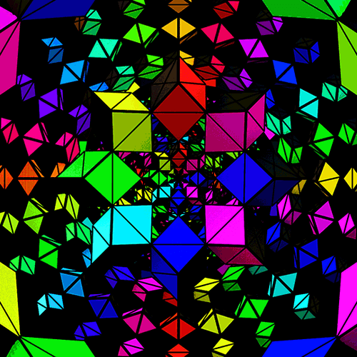 Neon Color Geometry Tunnel GIF
