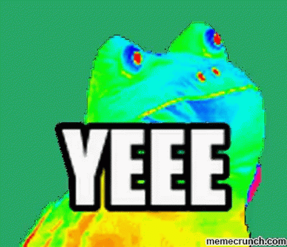 Neon Color Rainbow Frog Dancing Yeee Meme GIF
