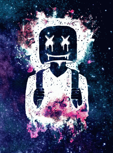 Neon Galaxy Marshmallow GIF