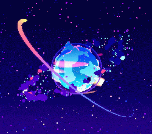 Neon Galaxy Planet GIF