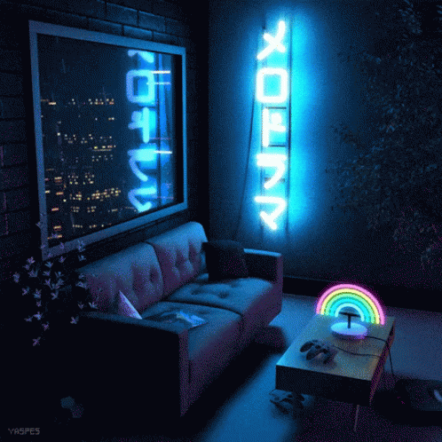 Neon Galaxy Room Rainbow Light GIF