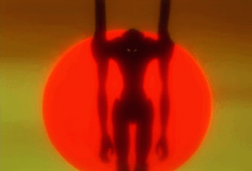 Neon Genesis Evangelion Unit 01 Walking Sun Behind GIF
