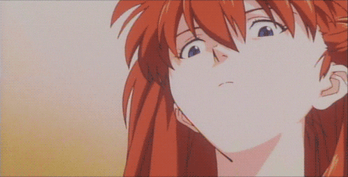 Neon Genesis Evangelion Asuka Langley Look Down GIF