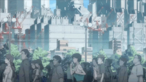 Neon Genesis Evangelion Anime City GIF
