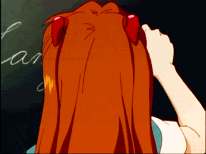 Neon Genesis Evangelion Asuka Langley Writing On Board GIF