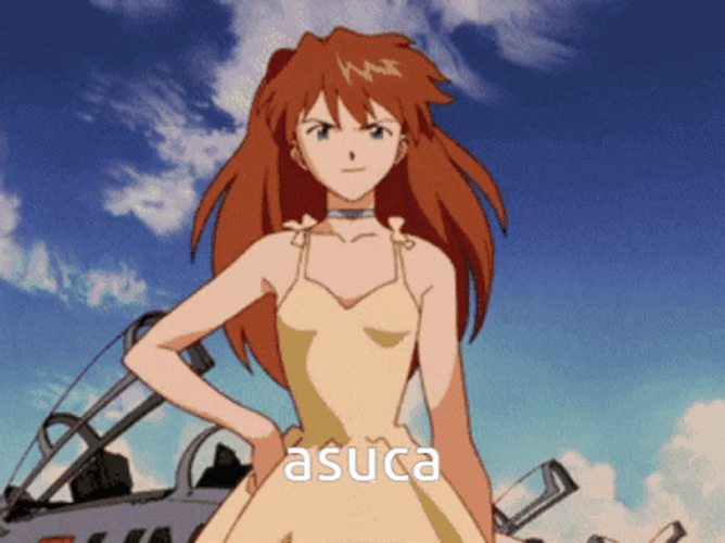 Neon Genesis Evangelion Asuka Langley Yellow Dress GIF