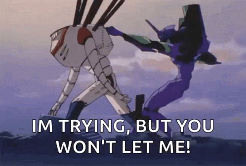 Neon Genesis Evangelion Hold Me Back GIF