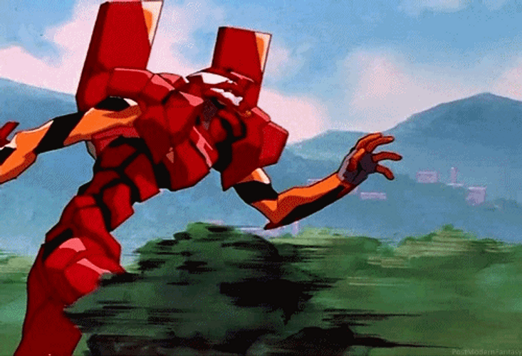 Neon Genesis Evangelion Red Evangelion Running GIF