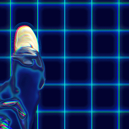 Neon Grid Dance Walk GIF
