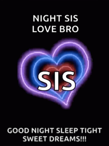 Neon Heart Night Sis Love Bro GIF