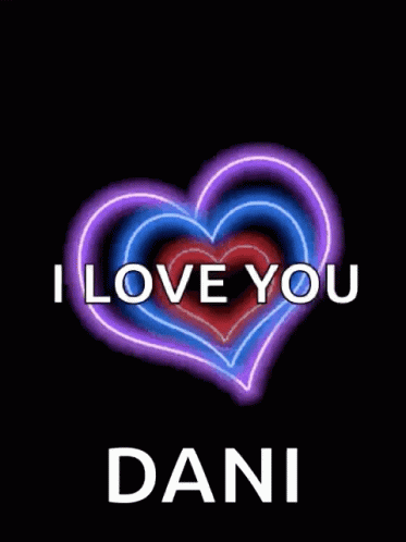 Neon Heart With I Love You Dani GIF