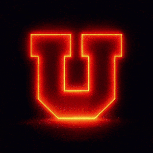 Neon Letter U With Fireworks