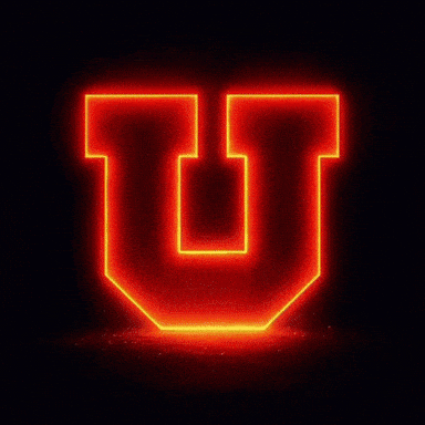 Neon Letter U With Fireworks