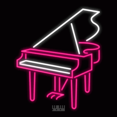 Neon Light Piano Icon GIF