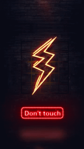 Neon Lightning Bolt Do Not Touch