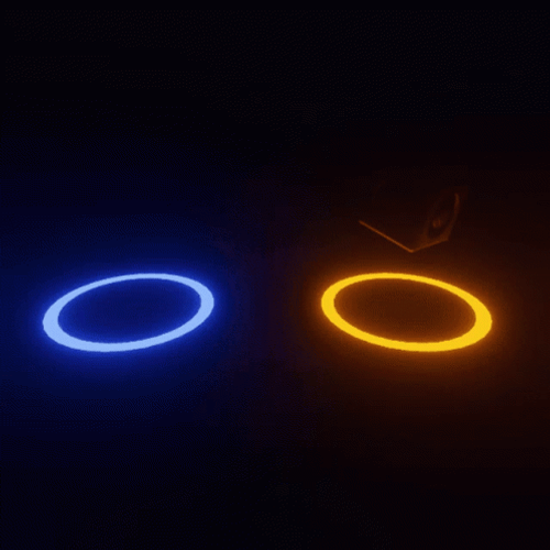 Neon Lights Blue And Yellow Portal GIF