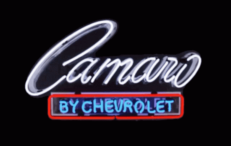 Neon Lights Camaro Chevrolet Car GIF