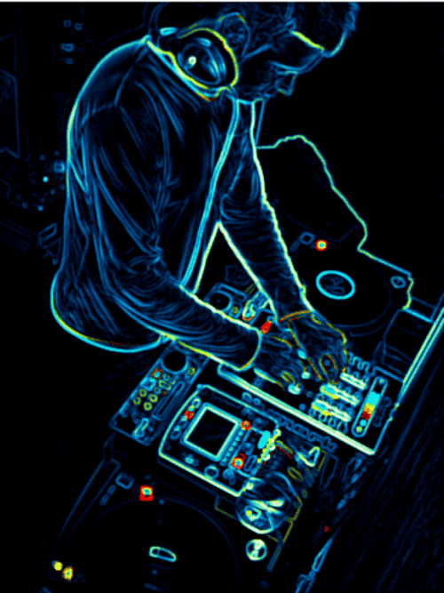 Neon Lights Dj Creative Art GIF