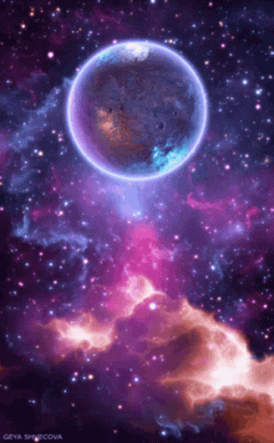 Neon Moon Galaxy GIF