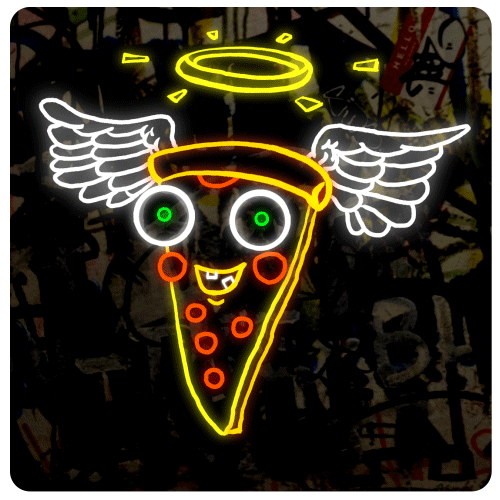 Neon Pizza Angel GIF