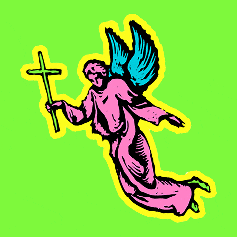 Neon Religious Angel In Easter GIF
