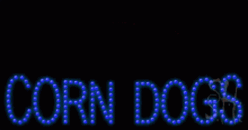 Neon Sign For Corn Dogs With Hot Dog GIF