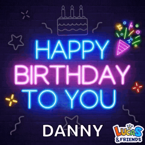 Neon Sign Happy Birthday to You Danny