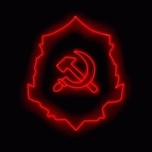 Neon Sign of Hammer and Sickle