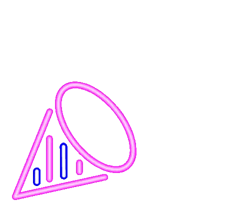 Neon Sign Pink Triangle Blue Yellow Line